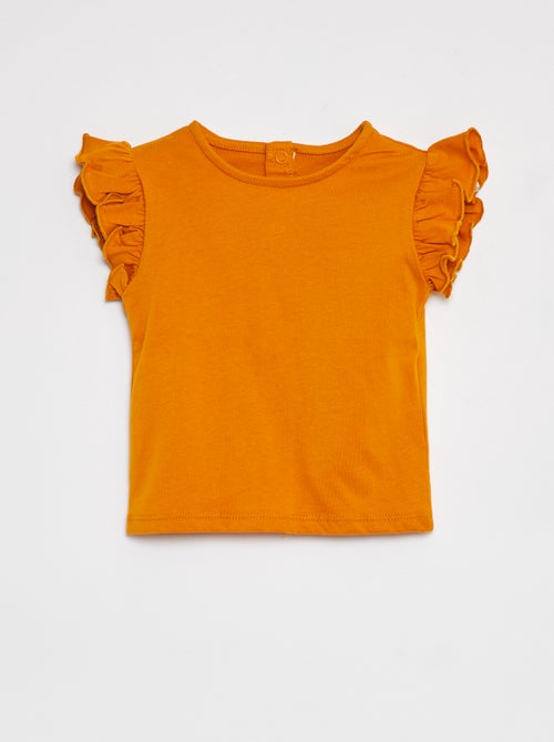 T-shirt a maniche corte con volant - Kiabi