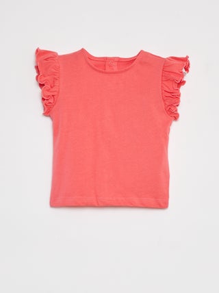 T-shirt a maniche corte con volant