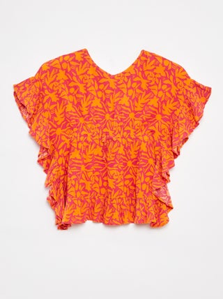 T-shirt a maniche corte con volant