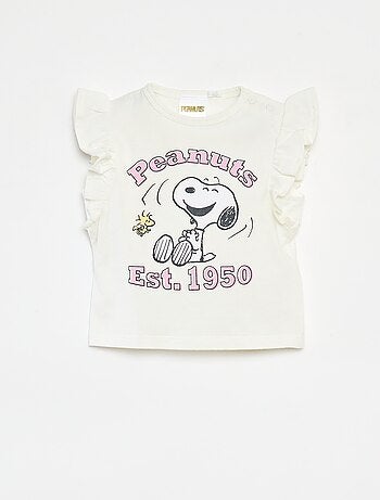 T-shirt a maniche corte con volant 'Snoopy'