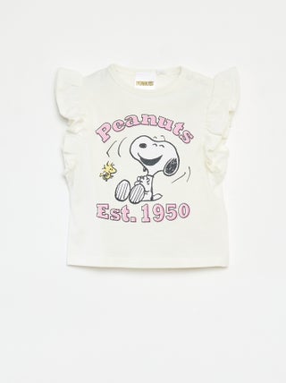 T-shirt a maniche corte con volant 'Snoopy'