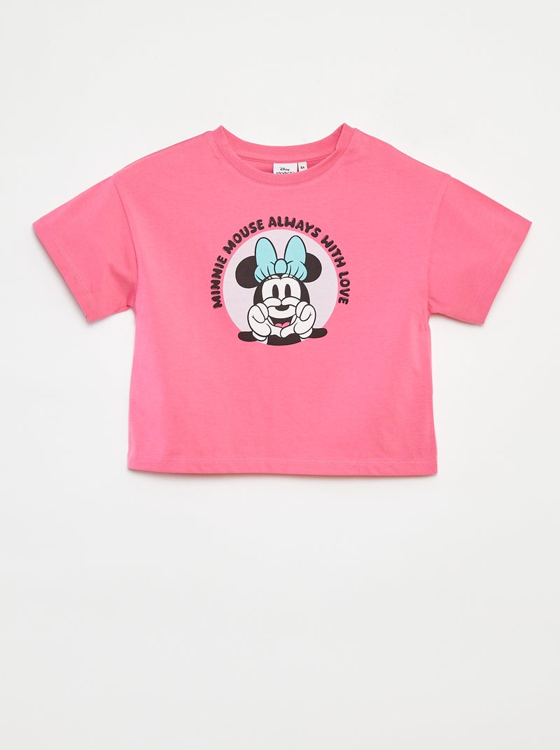 T-shirt a maniche corte cropped 'Minnie' 'Disney' Rosa - Kiabi