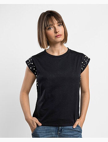 T-shirt a maniche corte da donna ADMAS con perle