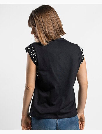 T-shirt a maniche corte da donna ADMAS con perle