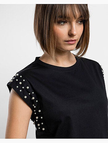 T-shirt a maniche corte da donna ADMAS con perle