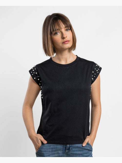 T-shirt a maniche corte da donna ADMAS con perle - Kiabi T-shirt a maniche corte da donna ADMAS con perle - Kiabi