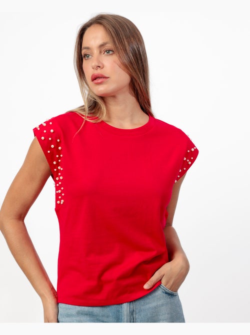 T-shirt a maniche corte da donna ADMAS con perle - Kiabi T-shirt a maniche corte da donna ADMAS con perle - Kiabi