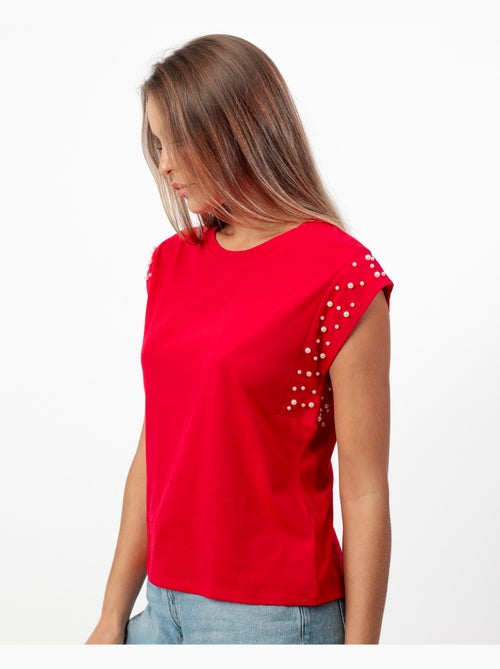 T-shirt a maniche corte da donna ADMAS con perle - Kiabi T-shirt a maniche corte da donna ADMAS con perle - Kiabi