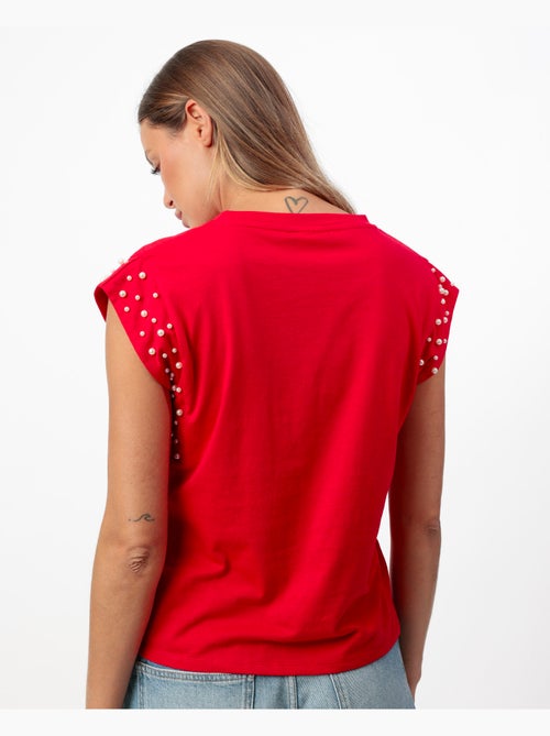 T-shirt a maniche corte da donna ADMAS con perle - Kiabi T-shirt a maniche corte da donna ADMAS con perle - Kiabi