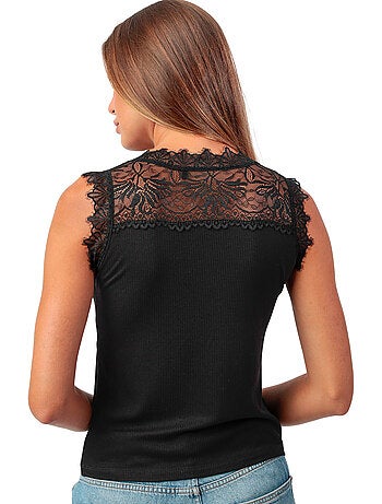 T-shirt a maniche corte da donna ADMAS con scollo all'americana e lacci.