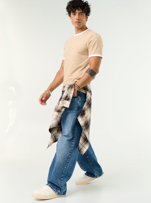 T-shirt a maniche corte e bordi a contrasto - Kiabi