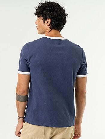 T-shirt a maniche corte e bordi a contrasto