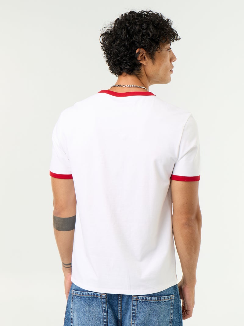 T-shirt a maniche corte e bordi a contrasto Rosso - Kiabi