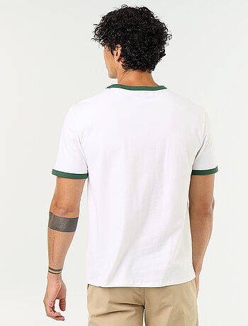T-shirt a maniche corte e bordi a contrasto