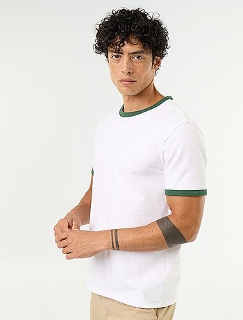 T-shirt a maniche corte e bordi a contrasto
