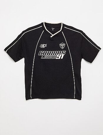 T-shirt a maniche corte e scollo a V