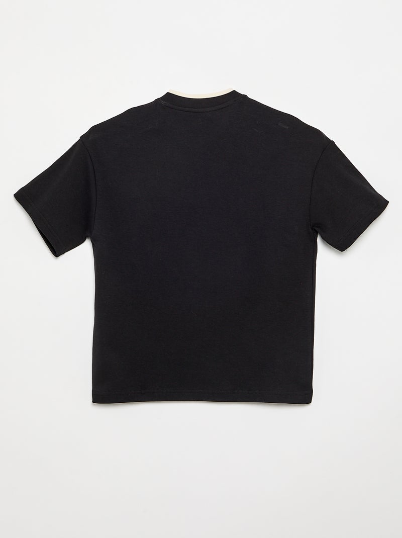 T-shirt a maniche corte e scollo a V Nero - Kiabi