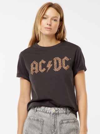 T-shirt a maniche corte e scollo tondo 'ACDC'