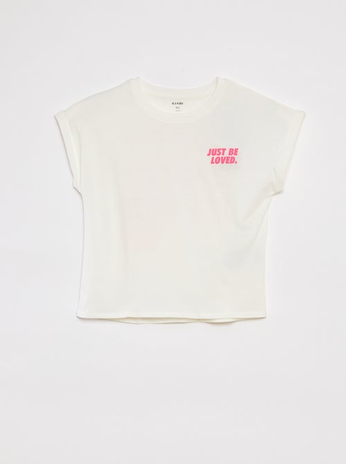 T-shirt a maniche corte e scollo tondo con decorazione - Kiabi