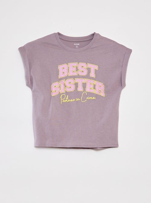 T-shirt a maniche corte e scollo tondo con decorazione - Kiabi