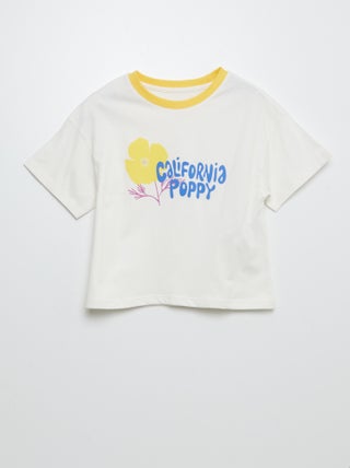 T-shirt a maniche corte e scollo tondo con stampa