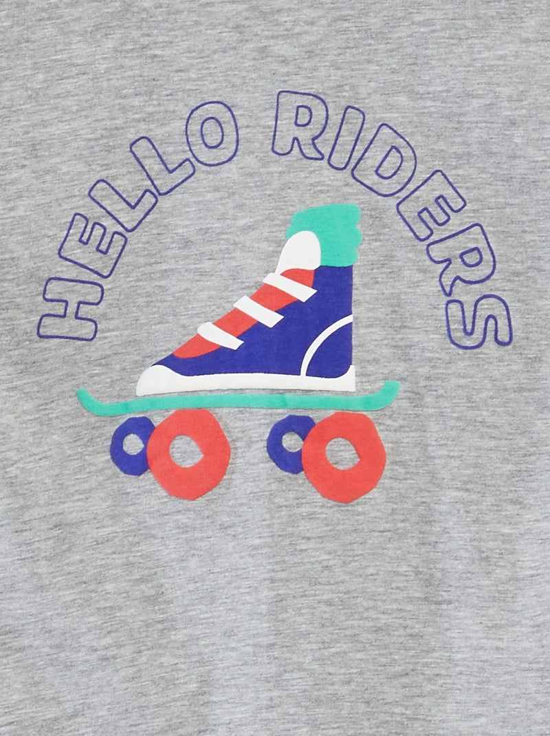 T-shirt a maniche corte e scollo tondo con stampa BIANCO - Kiabi