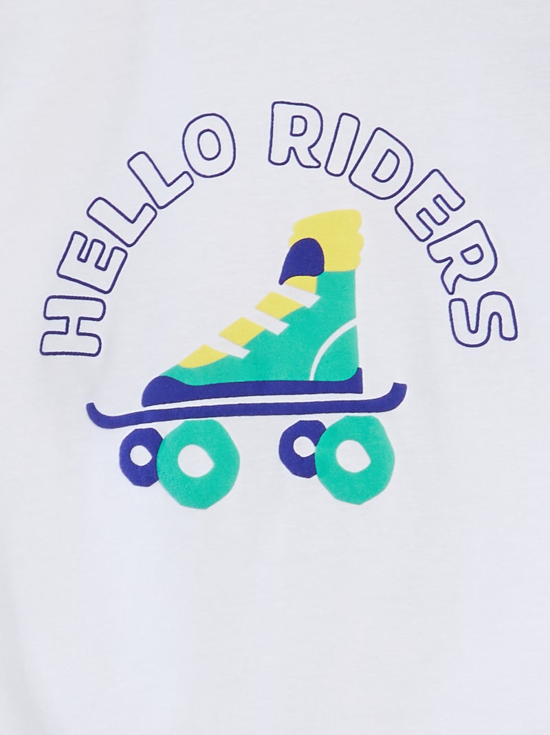 T-shirt a maniche corte e scollo tondo con stampa BIANCO - Kiabi