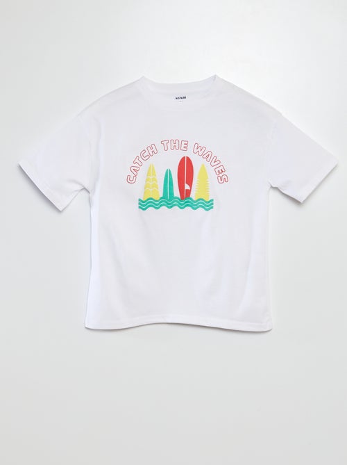 T-shirt a maniche corte e scollo tondo con stampa - Kiabi