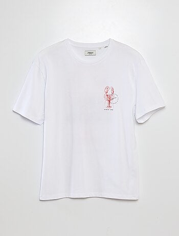 T-shirt a maniche corte e scollo tondo con stampa dietro 'Produkt'