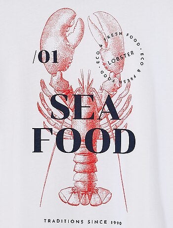 T-shirt a maniche corte e scollo tondo con stampa dietro 'Produkt'