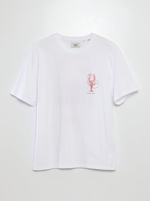 T-shirt a maniche corte e scollo tondo con stampa dietro 'Produkt' - Kiabi