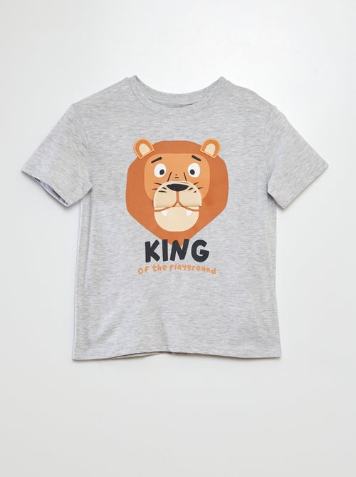 T-shirt a maniche corte e scollo tondo con stampa in rilievo - Kiabi