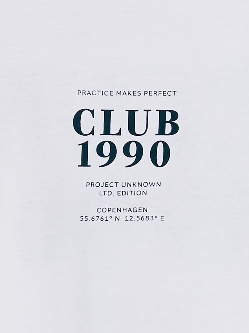 T-shirt a maniche corte e scollo tondo con stampa 'Produkt' BIANCO - Kiabi