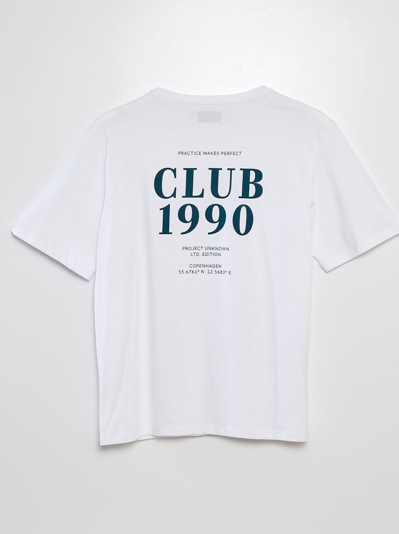 T-shirt a maniche corte e scollo tondo con stampa 'Produkt' BIANCO - Kiabi