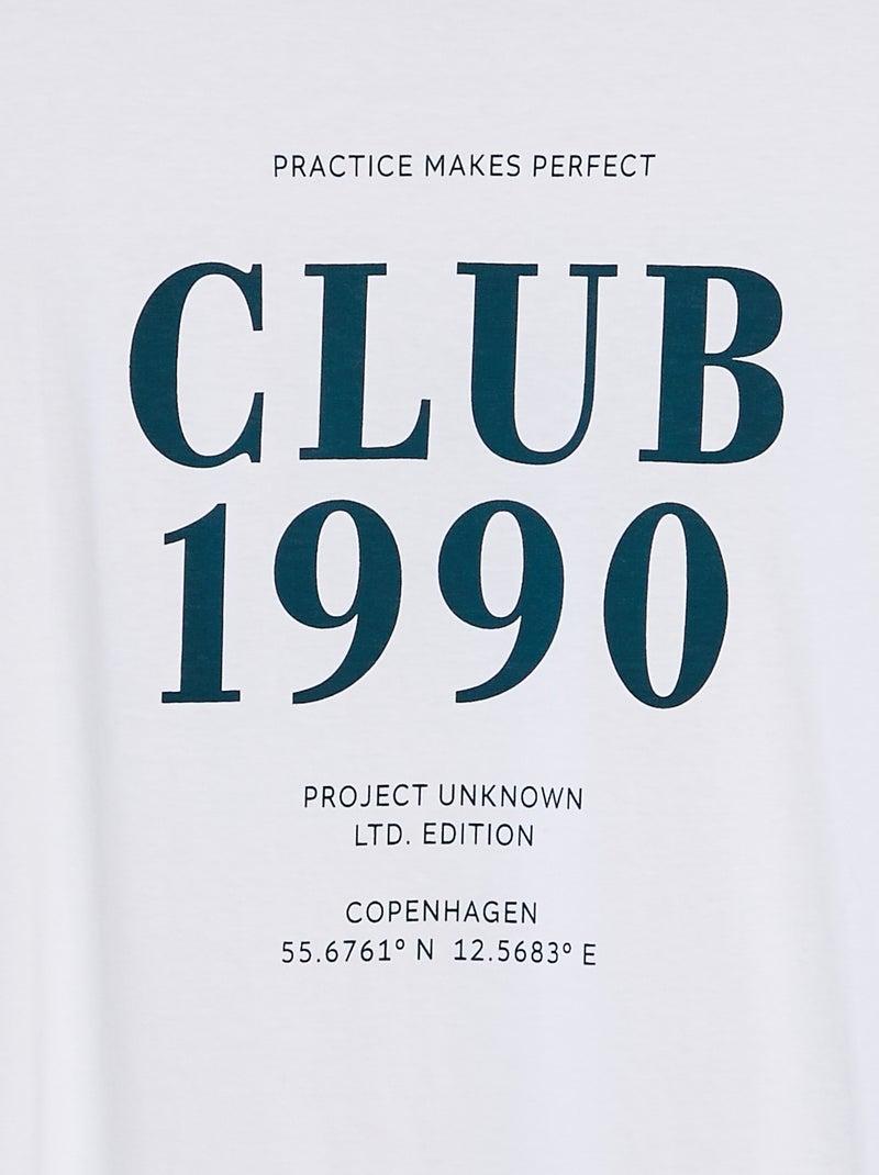 T-shirt a maniche corte e scollo tondo con stampa 'Produkt' BIANCO - Kiabi