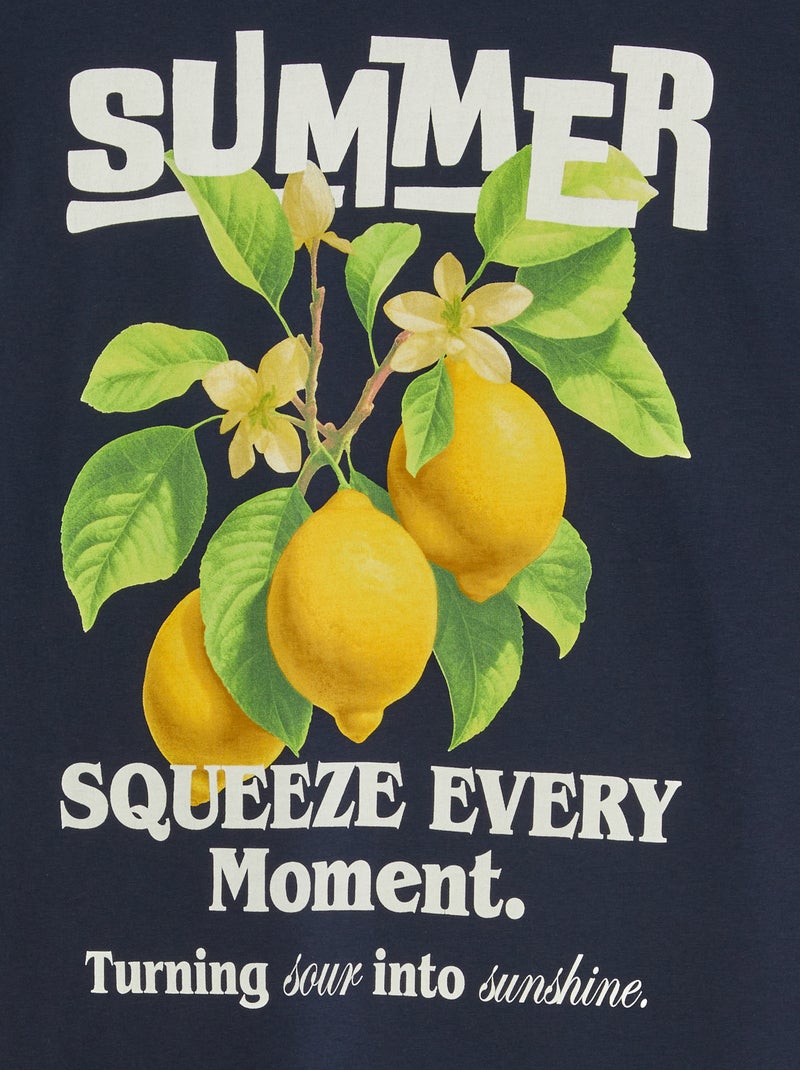 T-shirt a maniche corte e scollo tondo 'Produkt' BLU - Kiabi