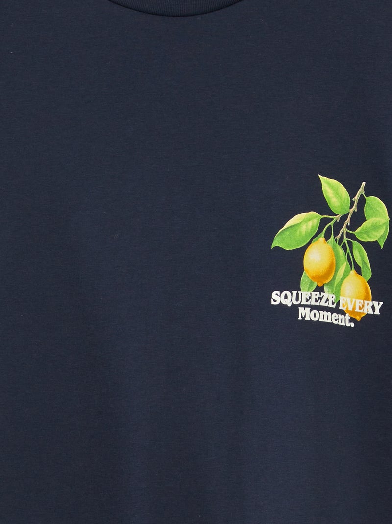 T-shirt a maniche corte e scollo tondo 'Produkt' BLU - Kiabi