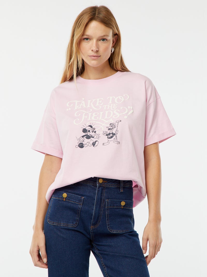 T-shirt a maniche corte e scollo tondo 'Topolino' 'Disney' Rosa - Kiabi