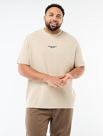 T-shirt a maniche corte girocollo in jacquard di cotone