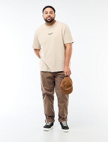 T-shirt a maniche corte girocollo in jacquard di cotone