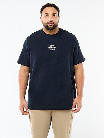 T-shirt a maniche corte girocollo in jacquard di cotone