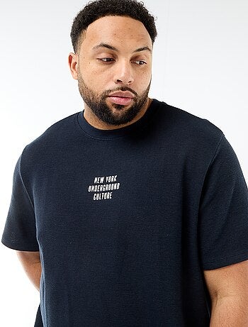 T-shirt a maniche corte girocollo in jacquard di cotone