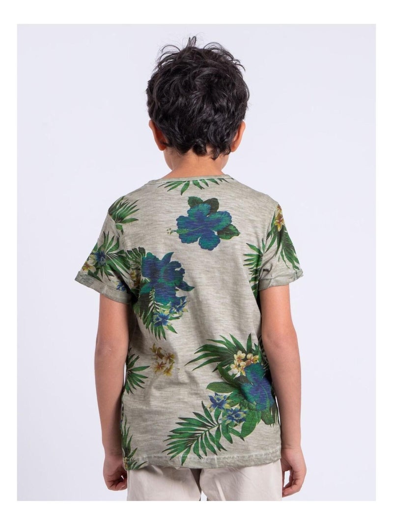 T-shirt a maniche corte girocollo puro cotone NABANE-J Beige - Kiabi