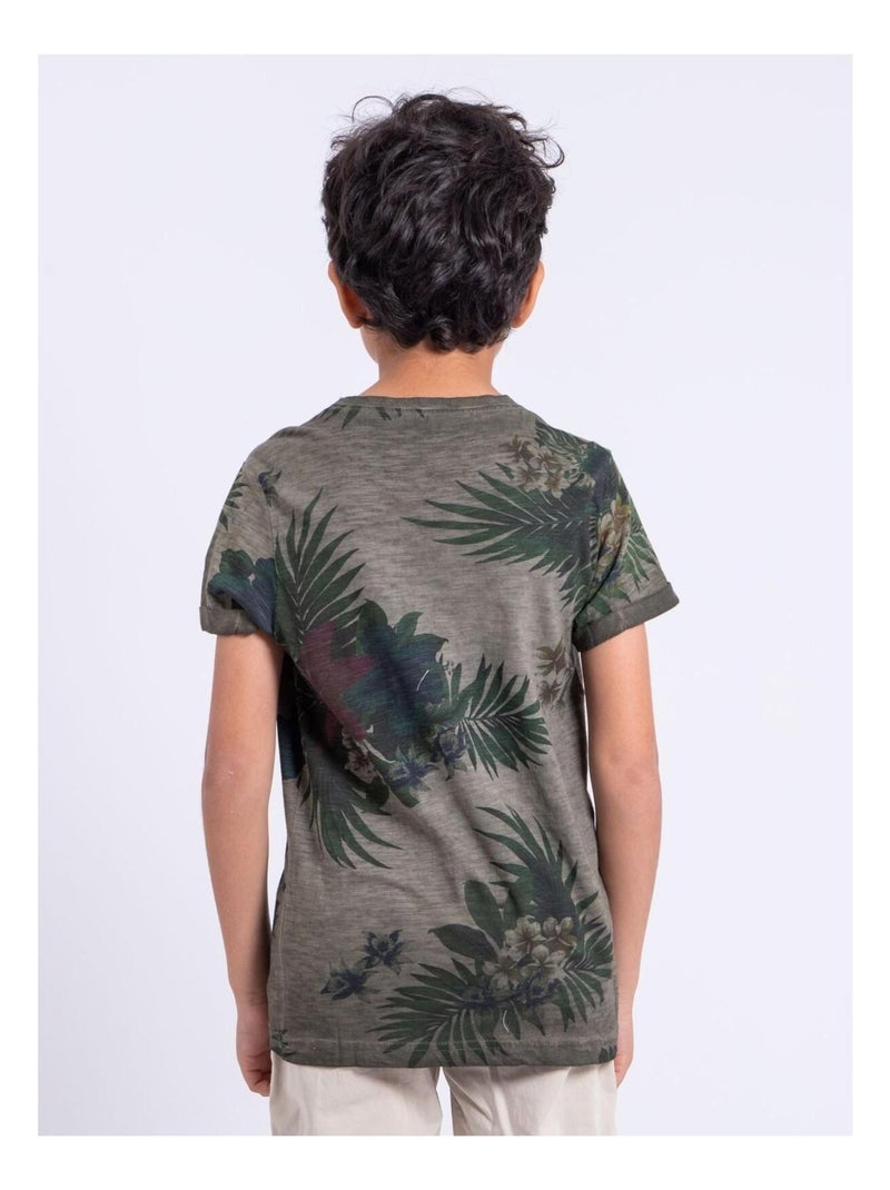 T-shirt a maniche corte girocollo puro cotone NABANE-J Cachi - Kiabi