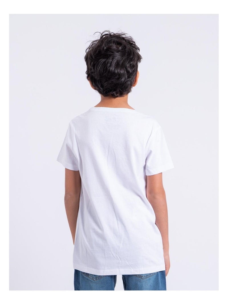 T-shirt a maniche corte girocollo puro cotone NABARZU-J Bianco - Kiabi