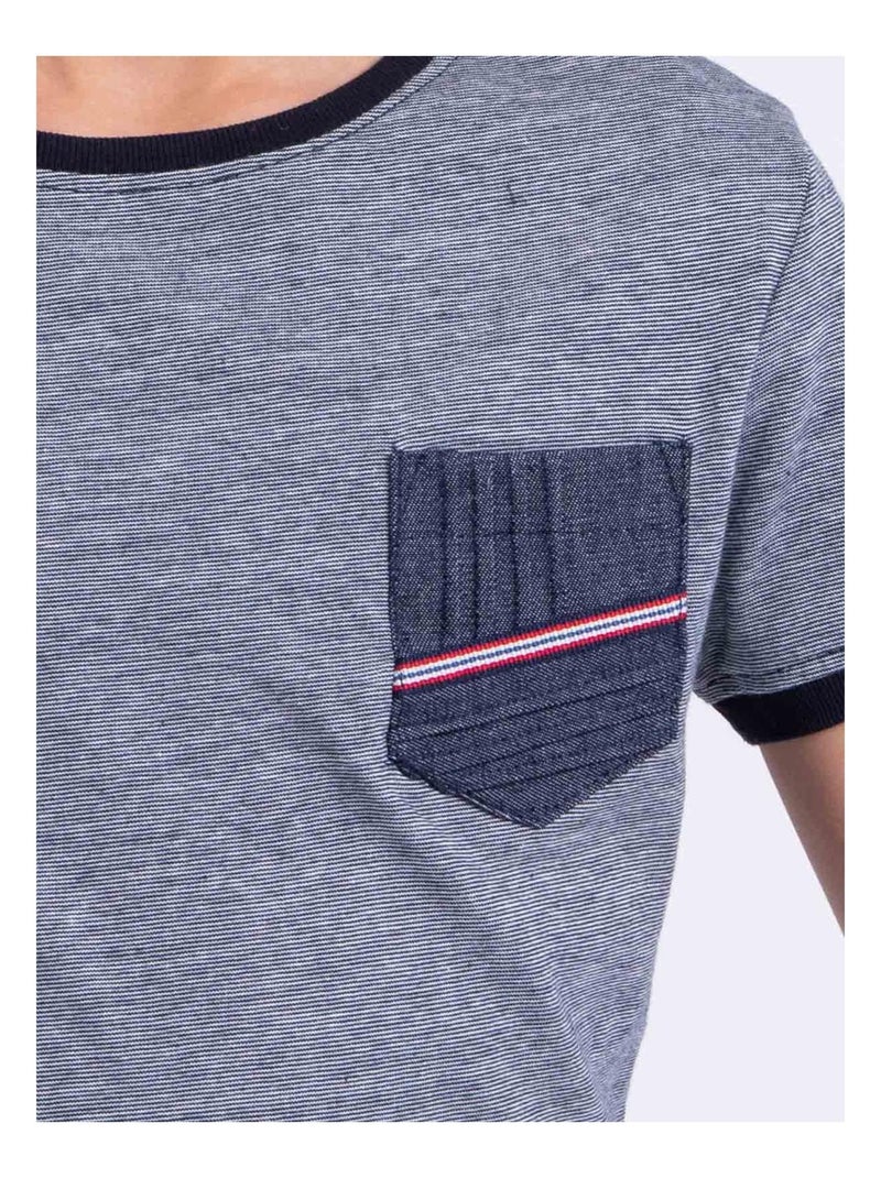 T-shirt a maniche corte girocollo puro cotone NABASTIL-J Blu marino - Kiabi
