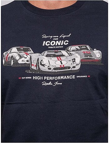 T-shirt a maniche corte in cotone con stampa auto da corsa jigator
