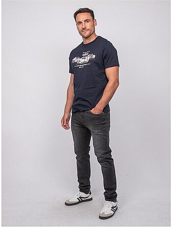 T-shirt a maniche corte in cotone con stampa auto da corsa jigator