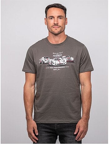 T-shirt a maniche corte in cotone con stampa auto da corsa jigator