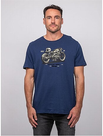 T-shirt a maniche corte in cotone con stampa moto jatoulo